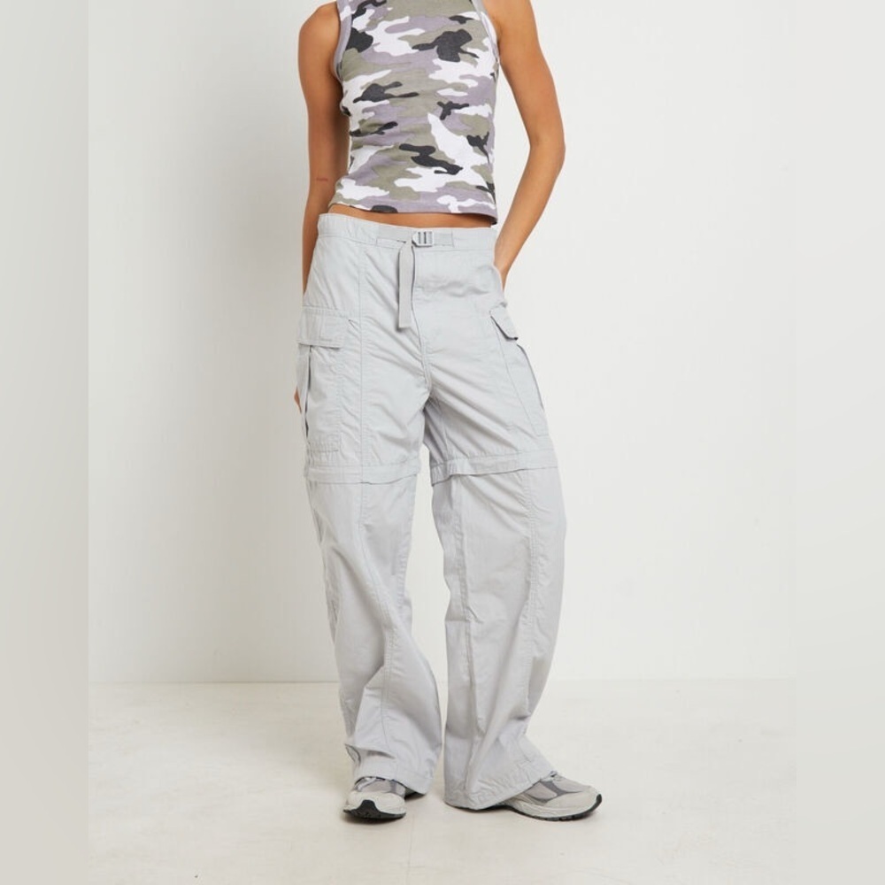 Levi's Baggy Relaxed Convertible Cargo Pants Shorts in Quiet Gray Loose Fit 26